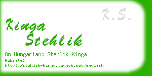 kinga stehlik business card